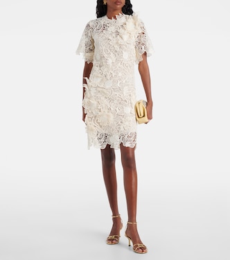 Miniabito in pizzo con stampa floreale | Oscar de la Renta