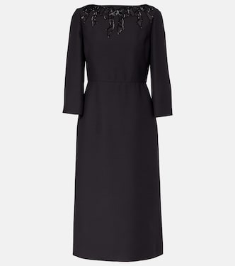 Embroidered wool and silk midi dress | Valentino