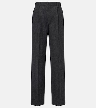 Pantaloni gessati in lana a gamba larga | Dries Van Noten