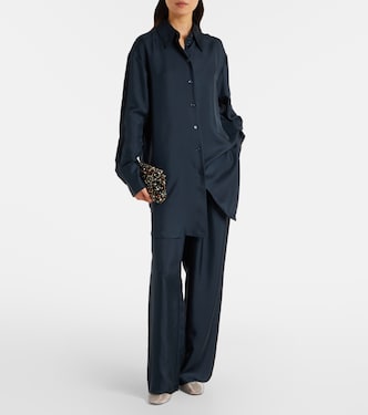 Oversized silk satin shirt | Róhe
