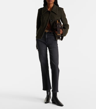 Jeans rectos Le Sleek de tiro alto cropped | Frame