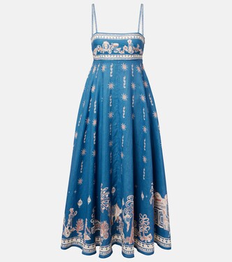 Acacia printed linen maxi dress | Alémais