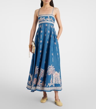 Acacia printed linen maxi dress | Alémais