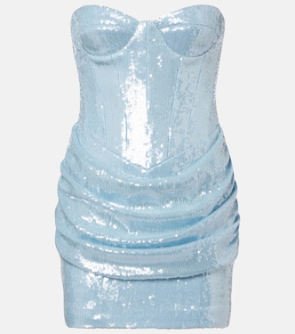 Pamela sequined draped strapless minidress | The New Arrivals Ilkyaz Ozel