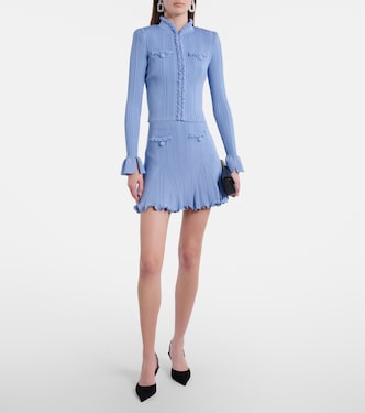 Minigonna in maglia a coste con perline | Self-Portrait