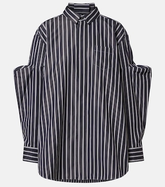Camicia oversize in misto cotone a righe | Sacai