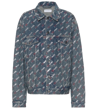 Veste en jean oversize à cristaux | Balenciaga