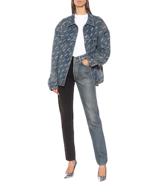 Veste en jean oversize à cristaux | Balenciaga