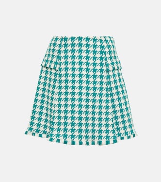 Frayed houndstooth tweed miniskirt | Oscar de la Renta