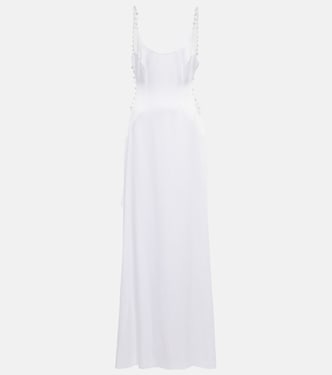 Bridal Pearled Cove cutout gown | Galvan