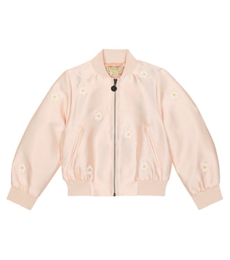 Bestickte Bomberjacke aus Satin | Stella McCartney Kids