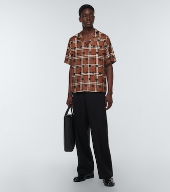 Polka-dot checked silk twill shirt | Burberry