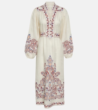 Bedrucktes Midikleid aus Leinen | Zimmermann