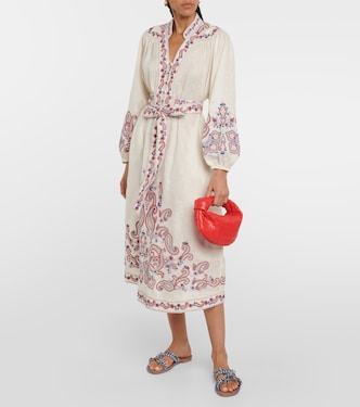 Abito midi in lino con stampa | Zimmermann