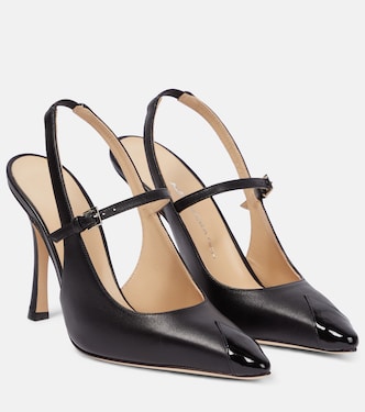 Slingback-Pumps aus Leder | Alessandra Rich