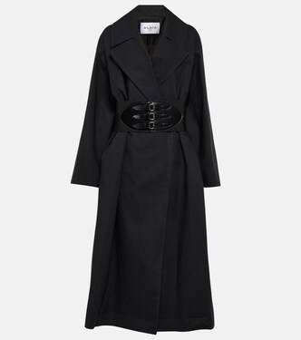 Belted cotton-blend coat | Alaïa