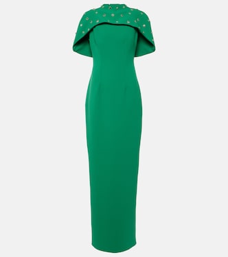 Kalika embellished caped crêpe gown | Safiyaa