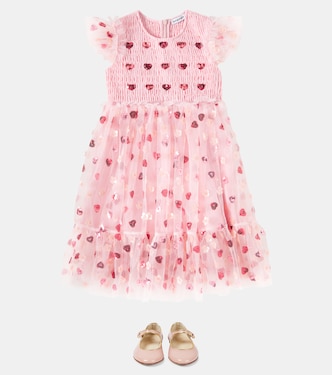 Abito in mesh con paillettes | Self-Portrait Kids