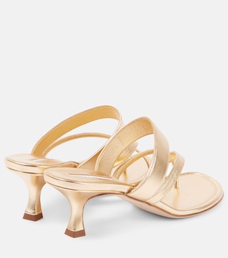 Mules Susa 50 in pelle metallizzata | Manolo Blahnik