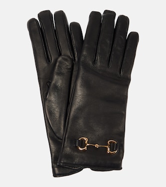 Guantes de piel con Horsebit | Gucci