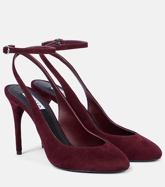 Decolette 90 suede slingback pumps | Alaïa