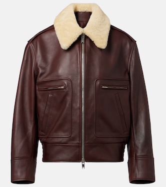 Shearling-trimmed leather blouson | Bottega Veneta
