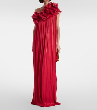 Vestido de fiesta Charmain de georgette lamé | Costarellos