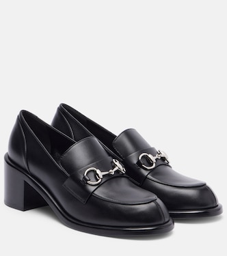 Horsebit leather loafer pumps | Gucci