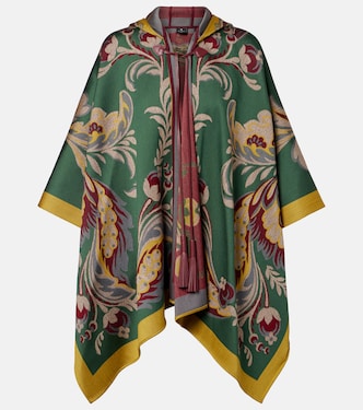Poncho en mezcla de lana estampado | Etro
