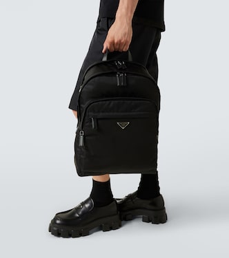 Re-Nylon leather-trimmed backpack | Prada