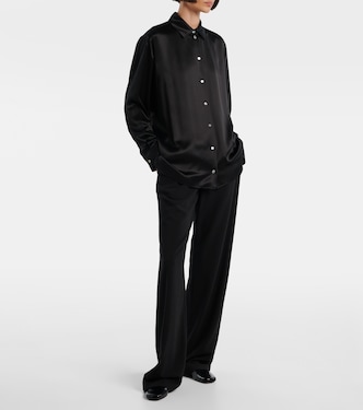 Sisilia oversized silk satin shirt | The Row