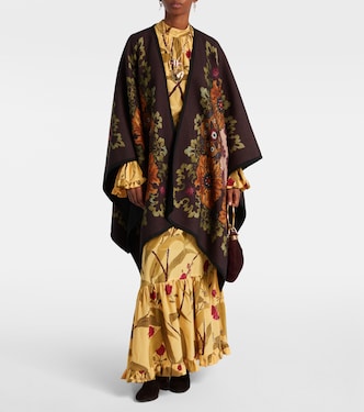 Poncho de lana virgen estampado | La DoubleJ