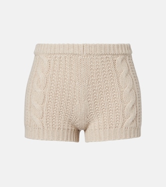 Shorts aus Kaschmir mit Zopfstrickmuster | Magda Butrym