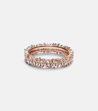 Mini 18kt rose gold tech ring jackets with diamonds | Suzanne Kalan