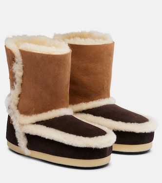 EVX shearling-trimmed suede ankle boots | Moon Boot
