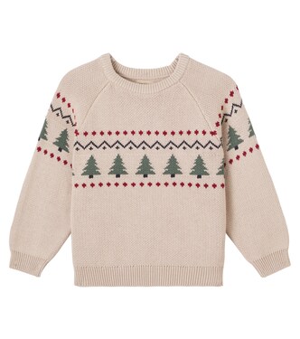 Balou jacquard cotton sweater | Wheat