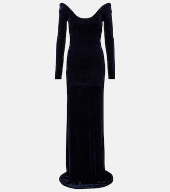 Off-shoulder velvet gown | Alaïa