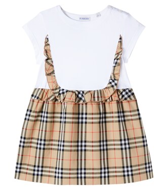 Burberry Check ruffled cotton-blend dress | Burberry Kids