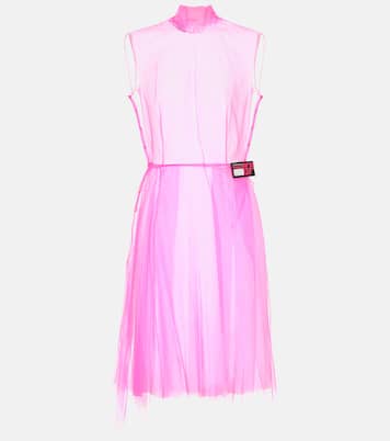 Minikleid aus Baumwolle mit Tüll | Prada