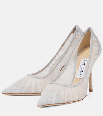 Pumps Love 100 in tulle con glitter | Jimmy Choo