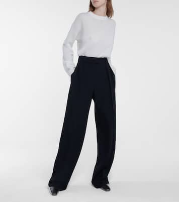 Square Toe leather ballet flats | The Row