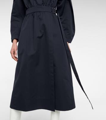 Belted cotton-blend midi dress | Jil Sander