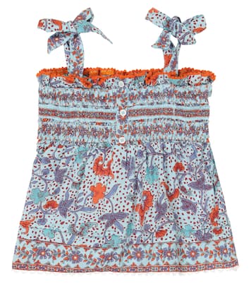 Top Cindy nido de abeja floral | Poupette St Barth Kids