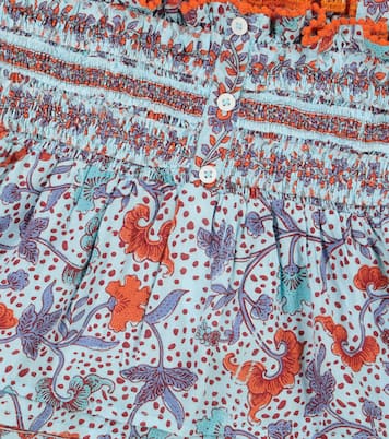 Top Cindy nido de abeja floral | Poupette St Barth Kids