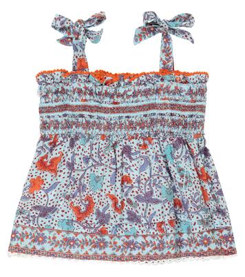 Top Cindy nido de abeja floral | Poupette St Barth Kids