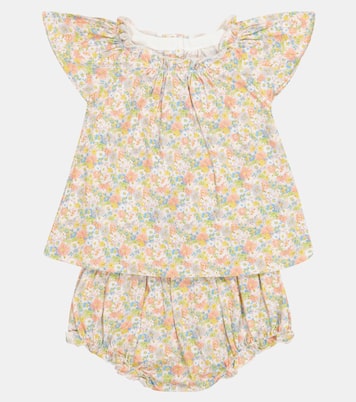 Baby Liberty floral cotton top and bloomers set | Bonpoint