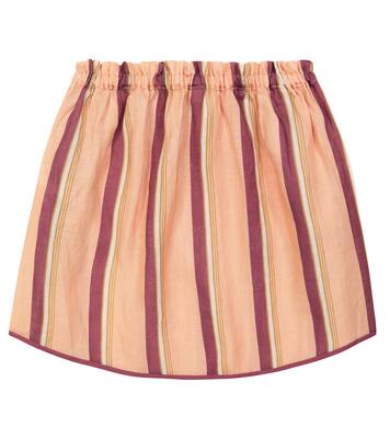 Gestreifter Rock Rosa aus Leinen | Zimmermann Kids