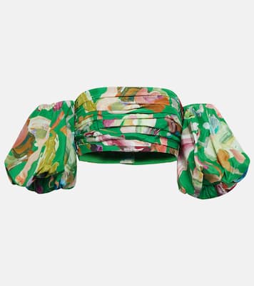 Top cropped Arlo in seta con stampa | Alémais
