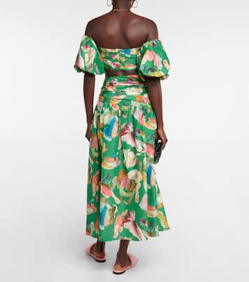 Top cropped Arlo in seta con stampa | Alémais