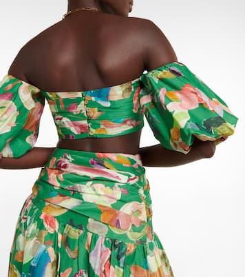 Top cropped Arlo in seta con stampa | Alémais